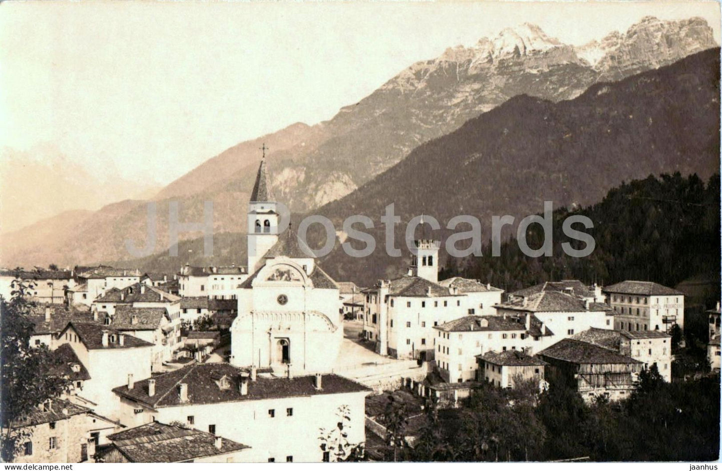 Pieve di Cadore - Panorama - Church - Dolomites - old postcard - Italy - unused - JH Postcards