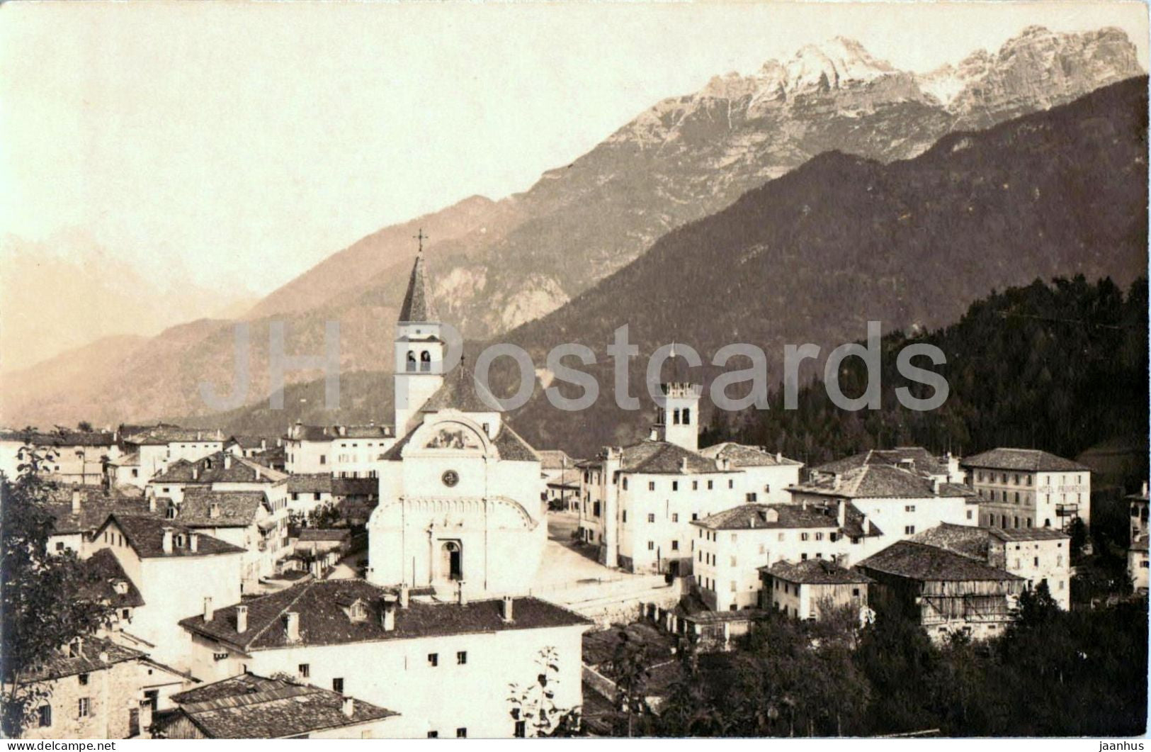 Pieve di Cadore - Panorama - Church - Dolomites - old postcard - Italy - unused - JH Postcards