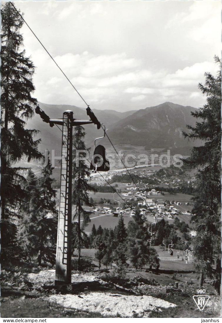 Reith bei Brixlegg - Reitherkogel Lift gegen Brixlegg - cable car - village view - 980 - old postcard - Austria - unused - JH Postcards