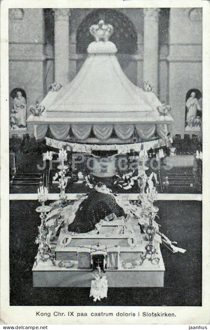 Kong Chr. IX castrum doloris i Slotskirken - King Christian IX - church - royal funeral - old postcard - Denmark - used - JH Postcards
