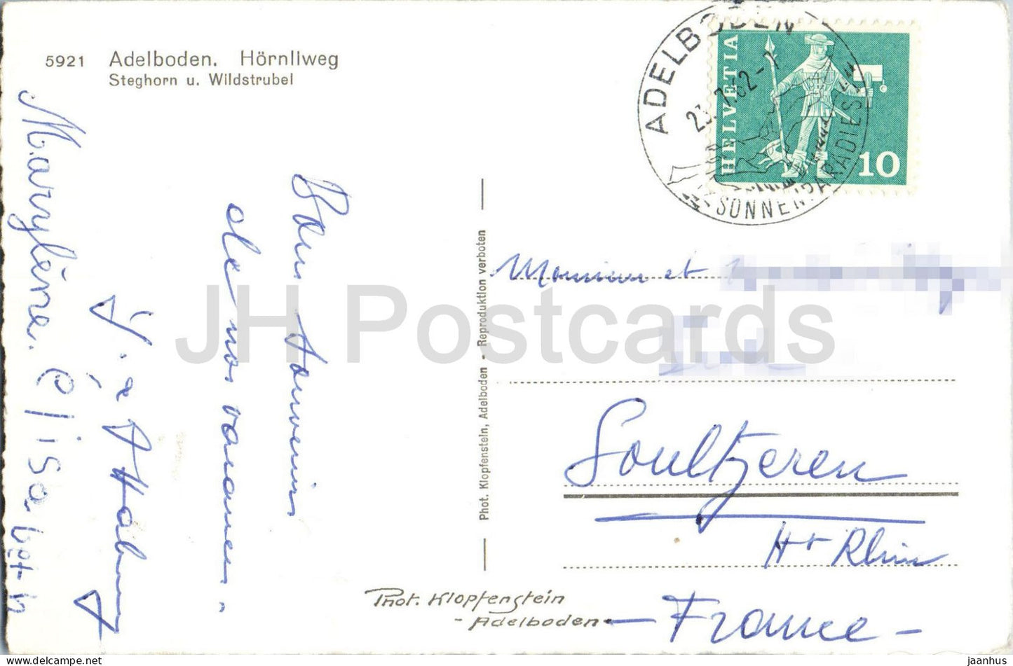 Adelboden Hornliweg Steghorn u. Wildstrubel - Alps - mountains - 5921 - 1962 - Switzerland - used
