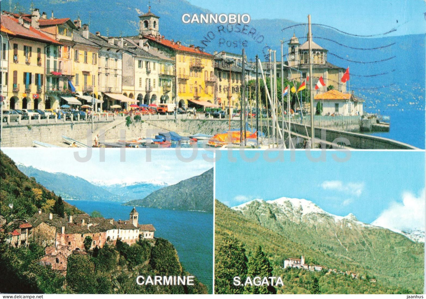 Cannobio - Lago Maggiore - Carmine - S Agata - lakeside town - Alps - multiview - 2017 - Italy - used - JH Postcards