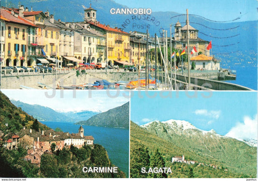 Cannobio - Lago Maggiore - Carmine - S Agata - lakeside town - Alps - multiview - 2017 - Italy - used - JH Postcards
