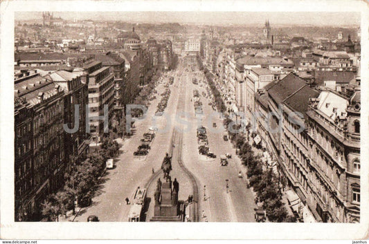 Praha - Prague - Vaclavske namesti - Wenceslas Square - old postcard - 1949 - Czech Republic - Czechoslovakia - used - JH Postcards