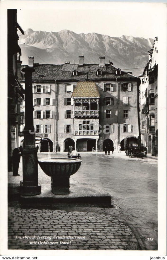 Innsbruck - Herzog Friedrichstrasse mit Goldenem Dachl - old town - old postcard - 718 - Austria - used - JH Postcards