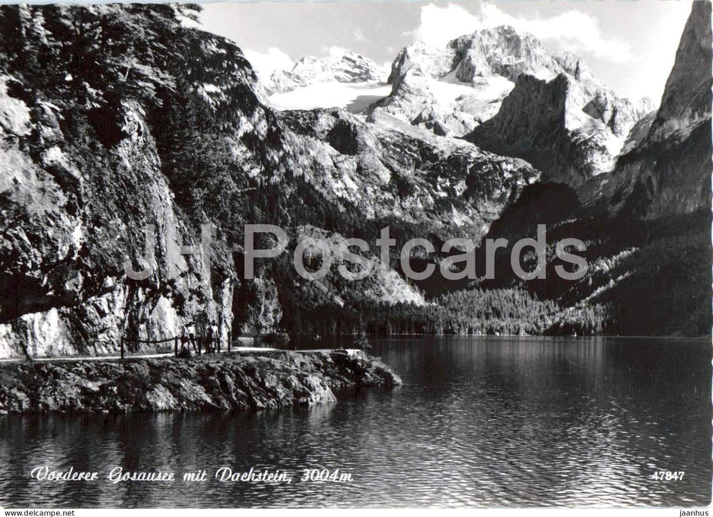 Vorderer Gosausee mit Dachstein 3004 m - mountain lake - Alps - 47847 - old postcard - Austria - unused - JH Postcards