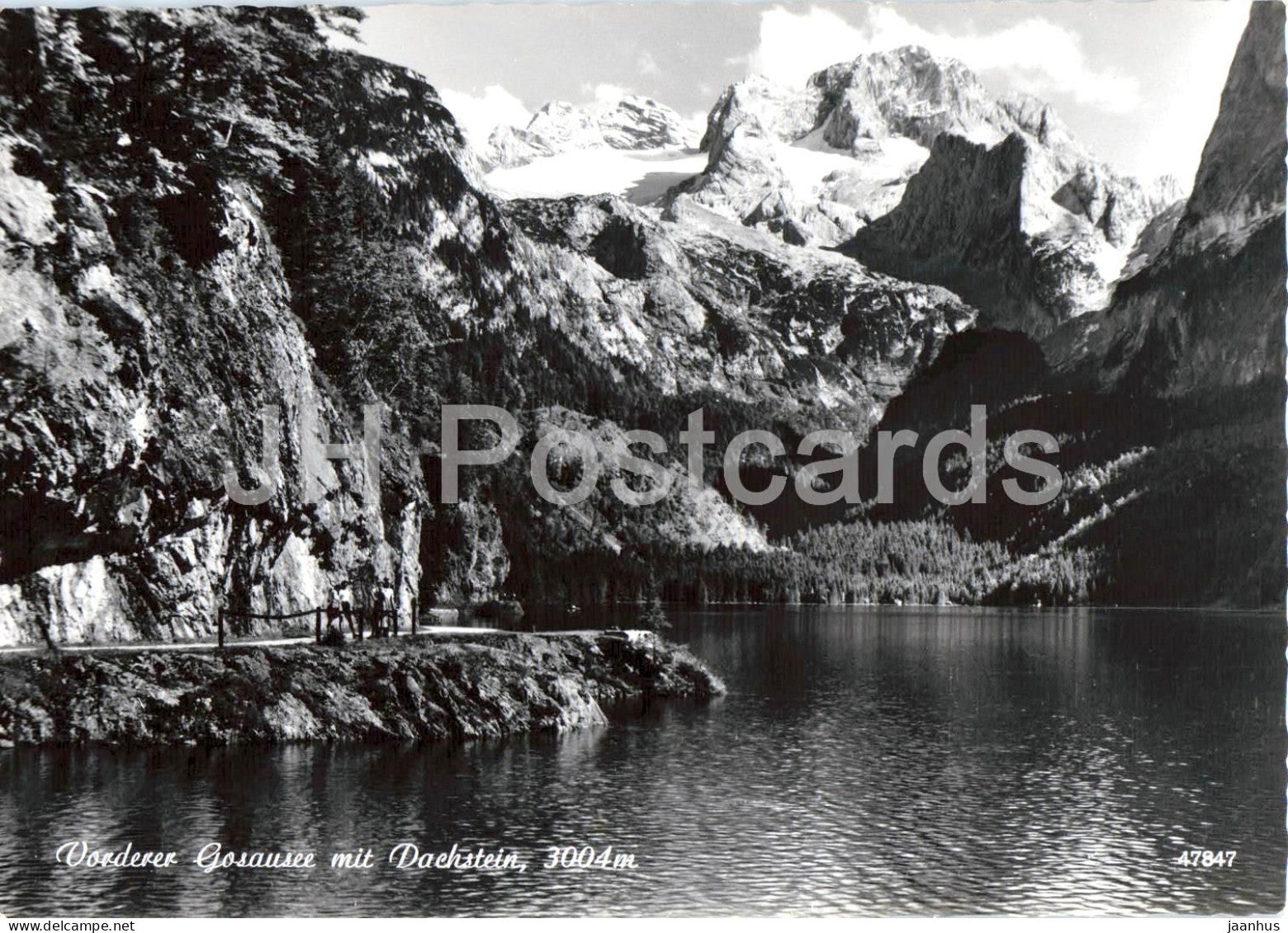 Vorderer Gosausee mit Dachstein 3004 m - mountain lake - Alps - 47847 - old postcard - Austria - unused - JH Postcards