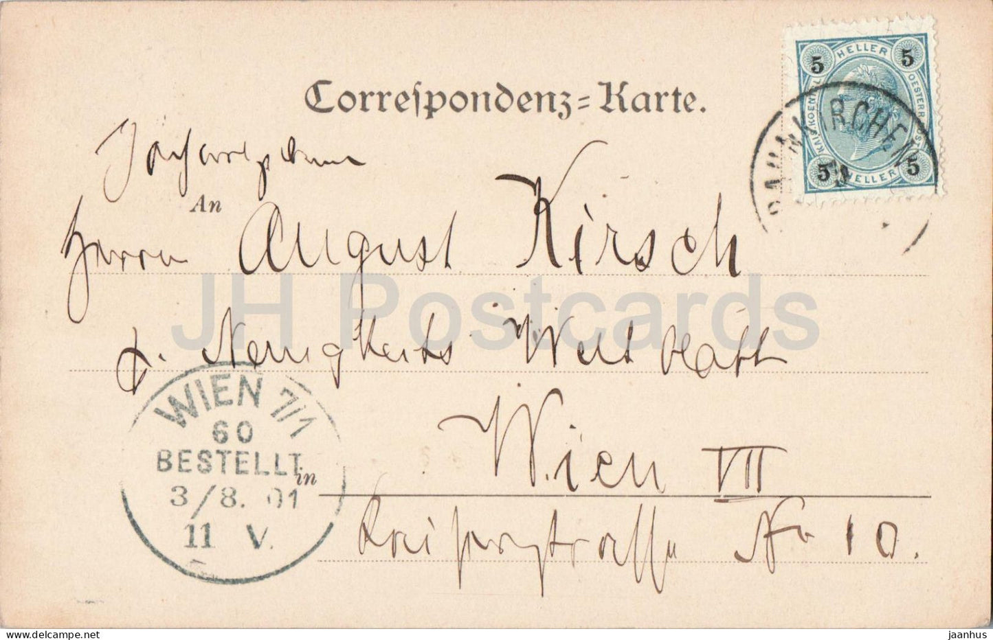 Traunsee - lake - sailing boat - mountains - old postcard - 1901 - Austria - used