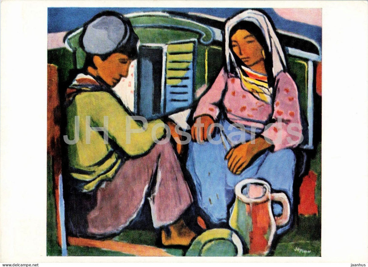 painting by Jo Pieper - Contemplative Hour - Besinnliche Stunde - German art - Germany - unused - JH Postcards