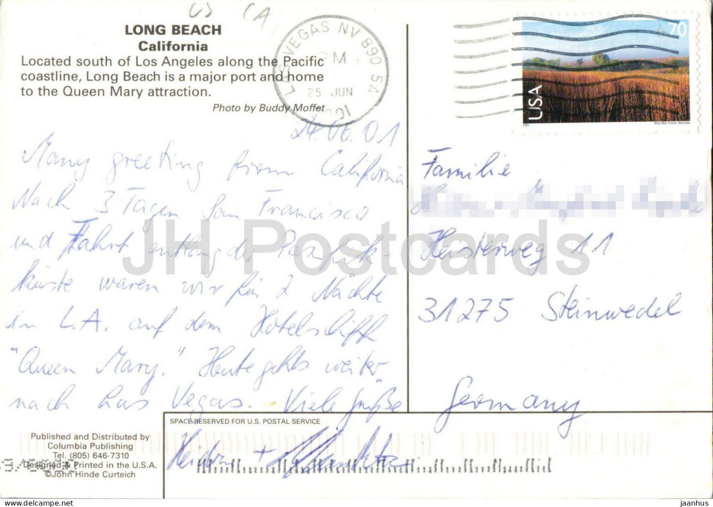 Long Beach California - Queen Mary - ship - aerial view - 2001 - USA - used