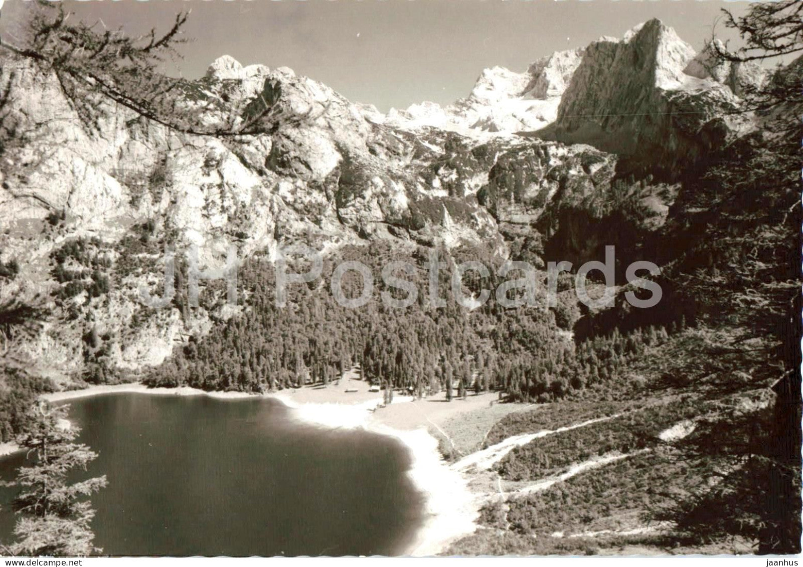 Hinterer Gosausee - mountain lake - mountains - old postcard - Austria - unused - JH Postcards