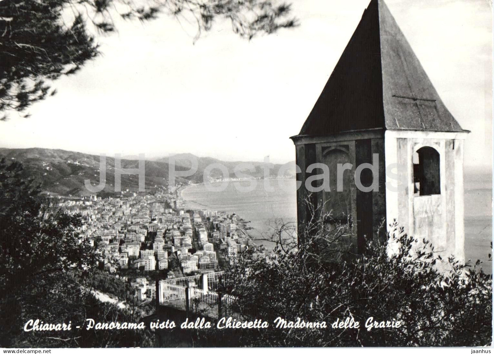Chiavari - Panorama visto dalla Chiesetta Madonna delle Grazie - church - seaside town - 7282 - 1962 - Italy - used - JH Postcards