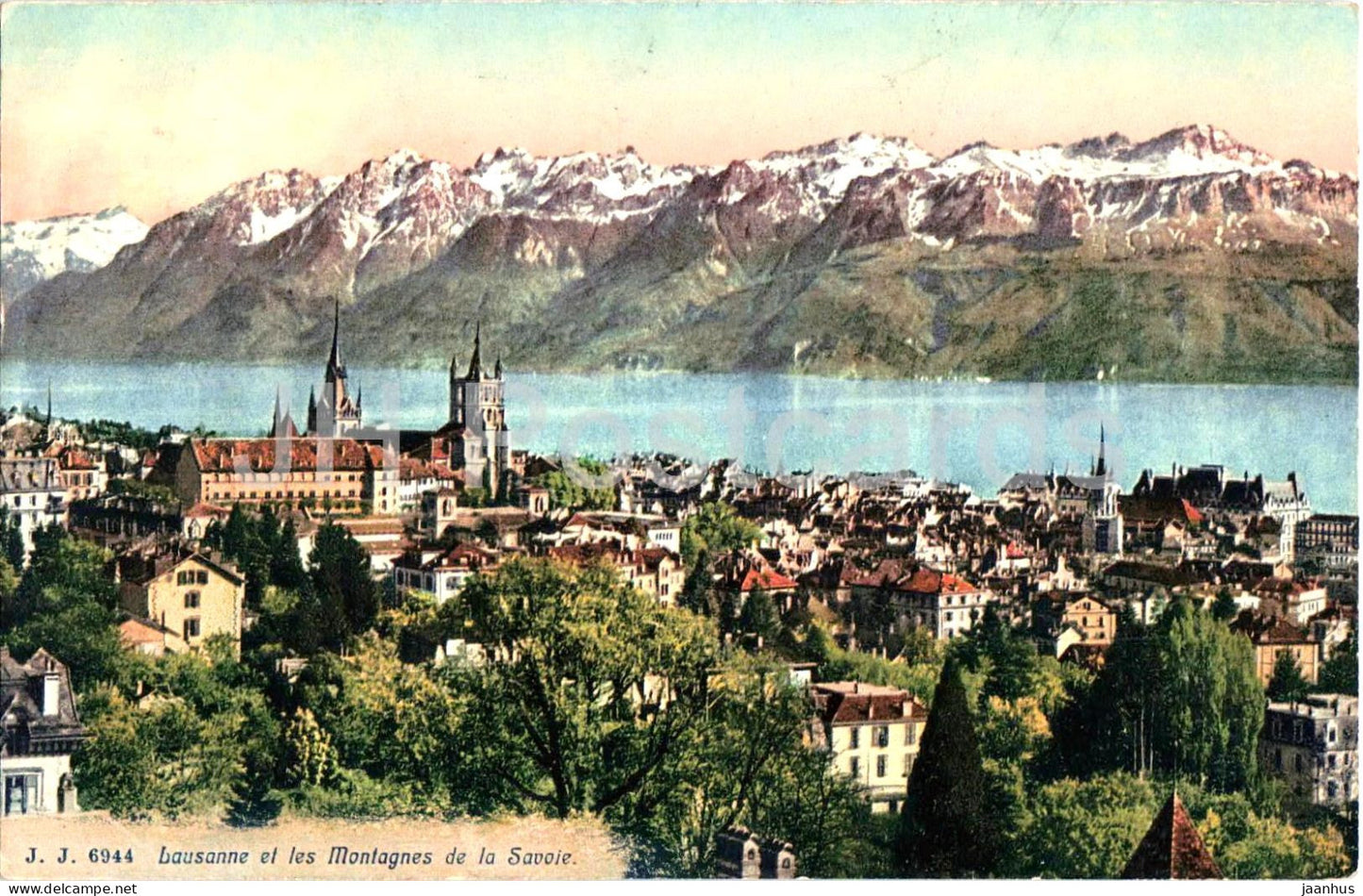 Lausanne et les Montagnes de la Savoie - J.J. 6944 - old postcard - 1919 - Switzerland - used - JH Postcards