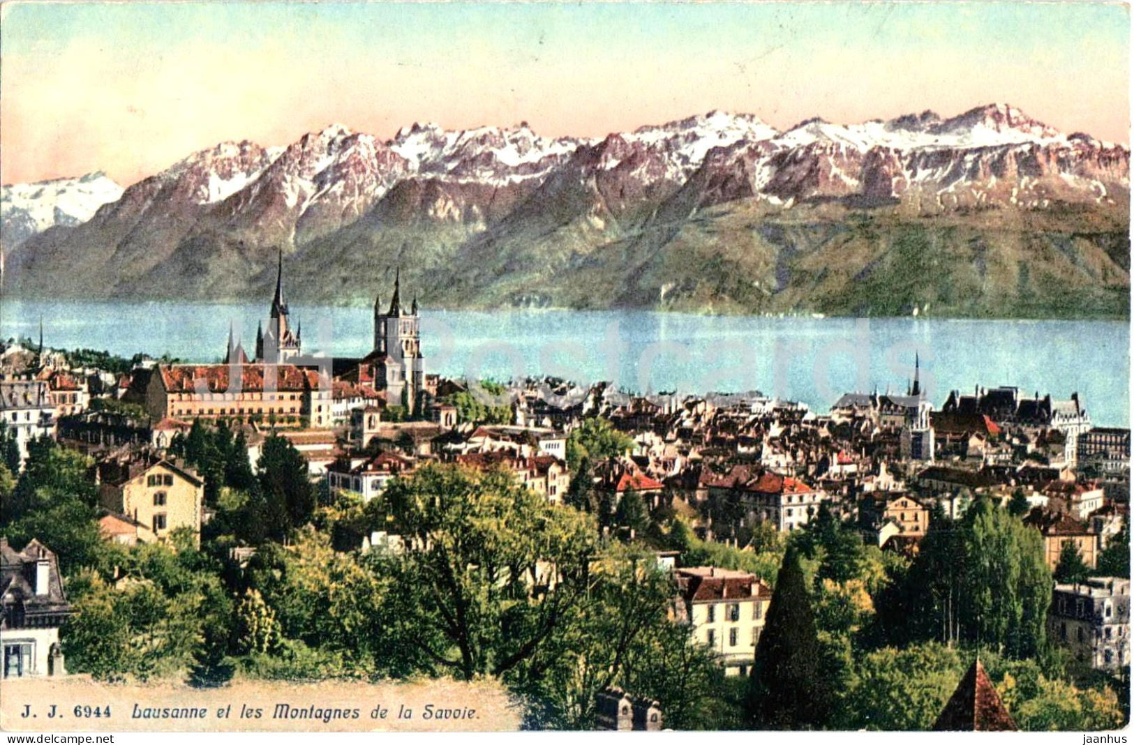 Lausanne et les Montagnes de la Savoie - J.J. 6944 - old postcard - 1919 - Switzerland - used - JH Postcards