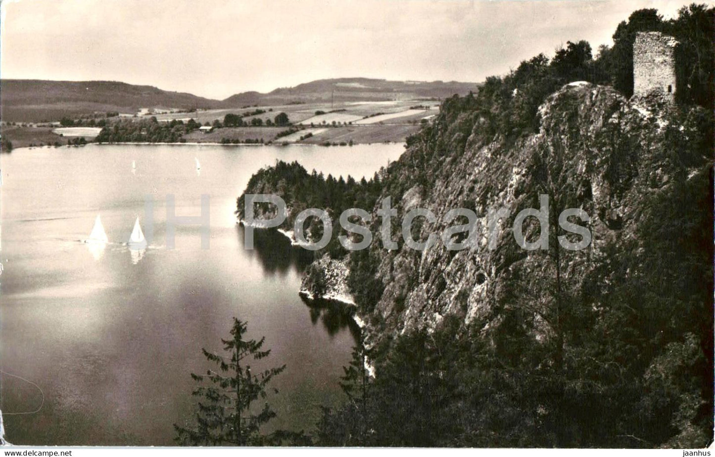 Jezero na Seci pod hradem Ohebem - Lake Sec below Oheb Castle - old postcard - Czech Republic - Czechoslovakia - used - JH Postcards