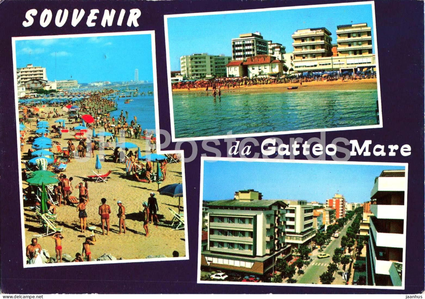 Gatteo Mare - Souvenir - seaside resort - beach - Emilia Romagna - multiview - 1982 - Italy - used - JH Postcards