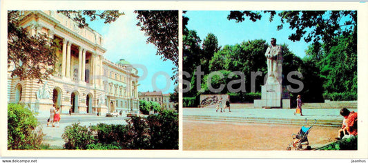 Lviv - I. Franko State University - monument to Ukrainian poet Ivan Franko - 1984 - Ukraine USSR - unused - JH Postcards