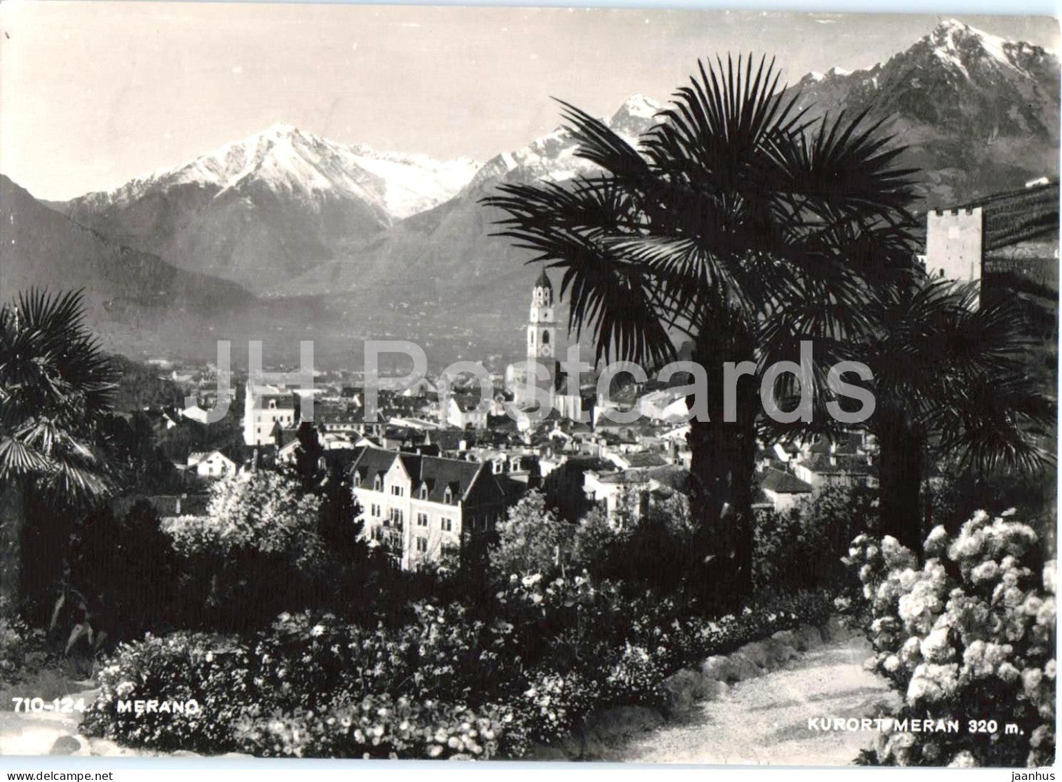 Kurort Meran 320 m - Merano - mountains - Alps - Dolomites - 710-124 - old postcard - 1956 - Italy - used - JH Postcards