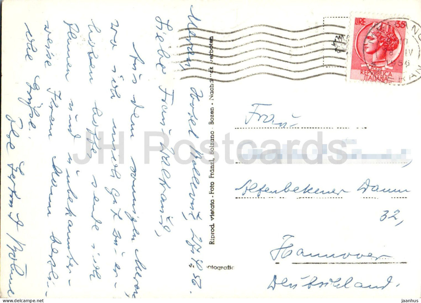 Kurort Meran 320 m - Merano - mountains - Alps - Dolomites - 710-124 - old postcard - 1956 - Italy - used