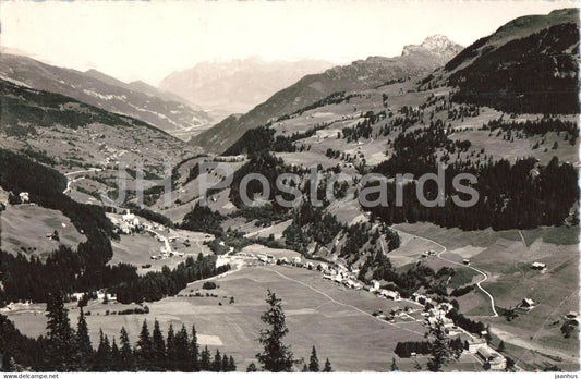 Churwalden vom Rheinblick - Rhine view - alpine village Alps - mountains 191 - old postcard - 1946 - Switzerland - used - JH Postcards