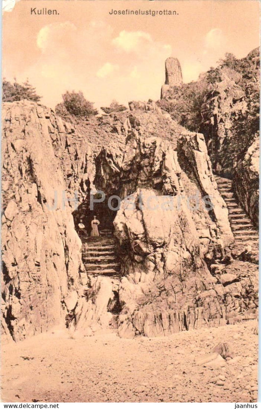 Kullen - Josefinelustgrottan - Josefinelust Cave - 2389 - old postcard - Sweden - used - JH Postcards