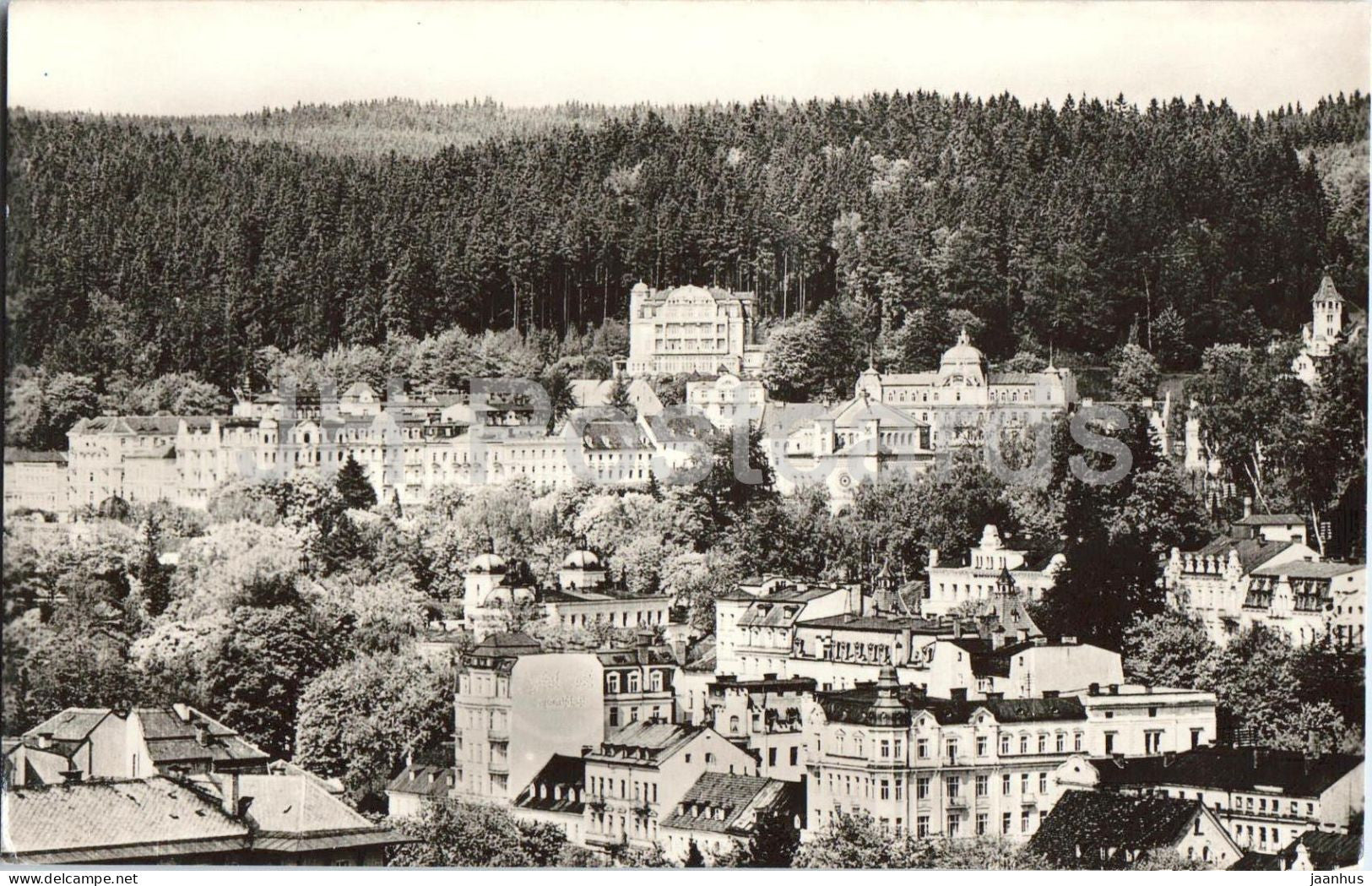 Marianske Lazne - spa town panorama - old postcard - Czech Republic - Czechoslovakia - used - JH Postcards