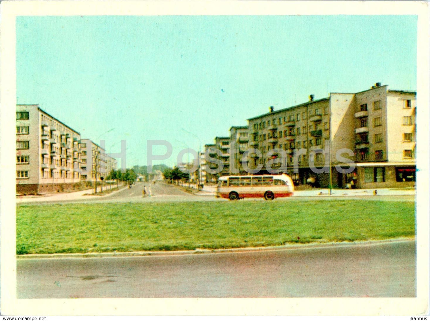 Klaipeda - Taika (Peace) avenue - bus - 1968 - Lithuania USSR - unused - JH Postcards