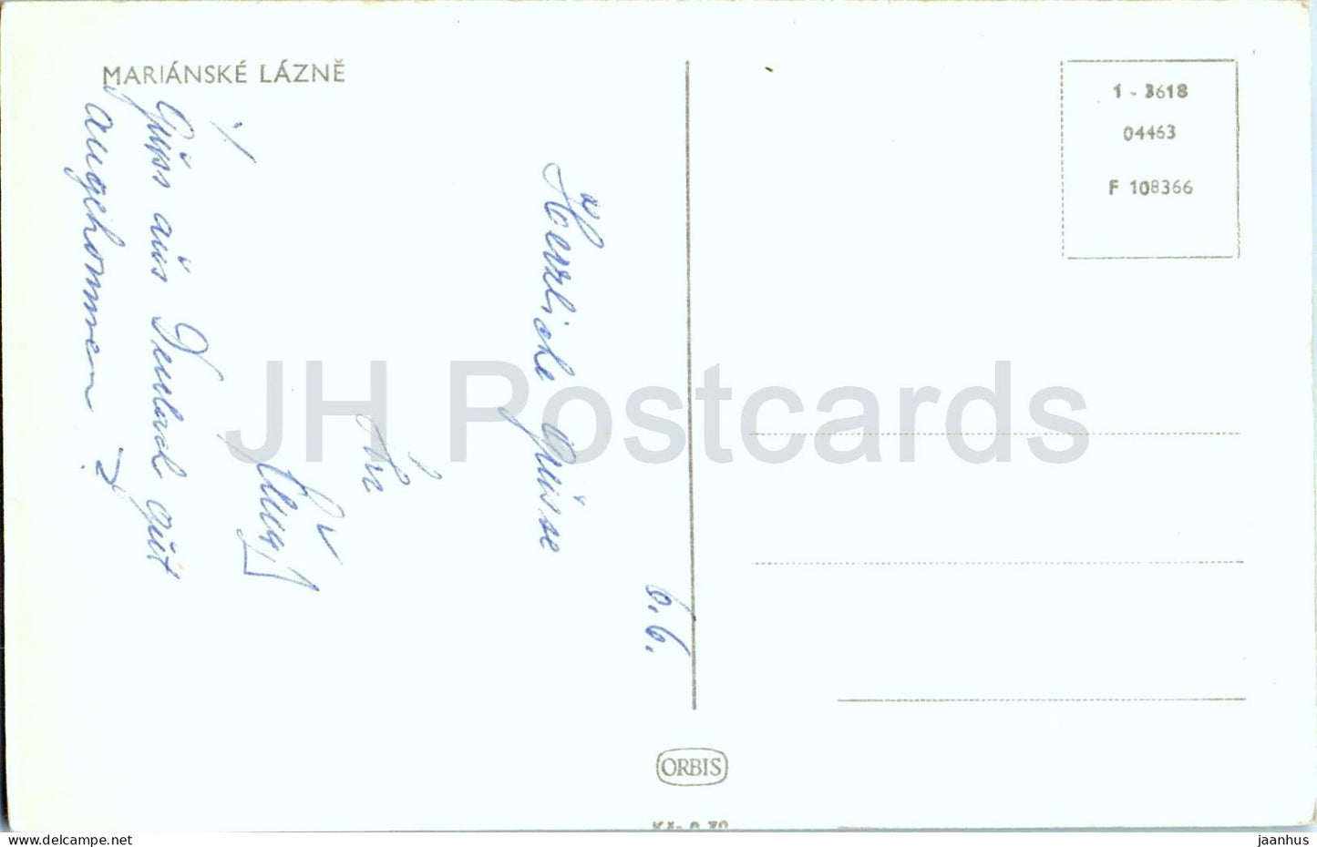 Marianske Lazne - spa town panorama - old postcard - Czech Republic - Czechoslovakia - used