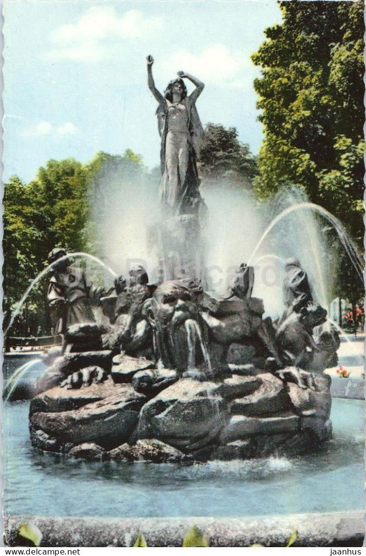 Kurstadt Baden bei Wien N.-Ö. - Undine Brunnen im Kurpark - fountain - sculpture - park - 35238 - Austria - used - JH Postcards