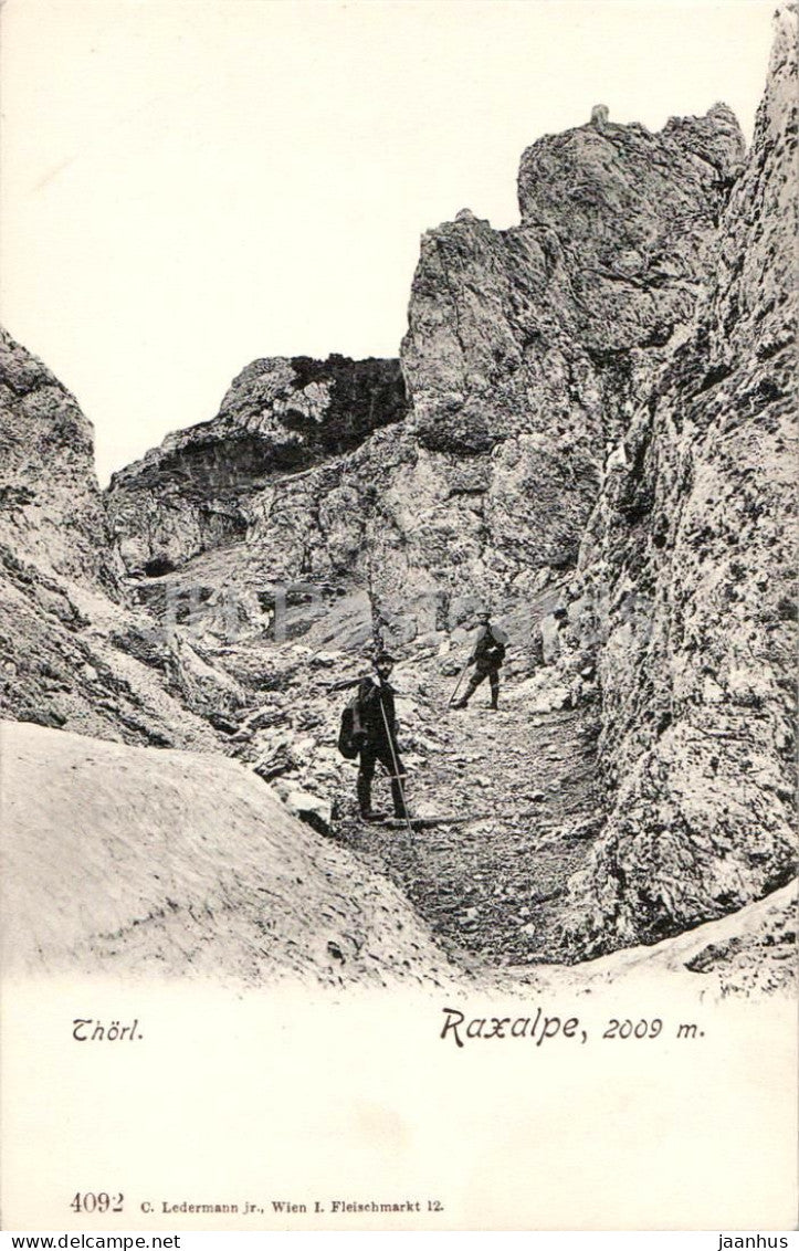 Raxalpe 2009 m - Thorl - n - 4092 - old postcard - Austria - unused - JH Postcards