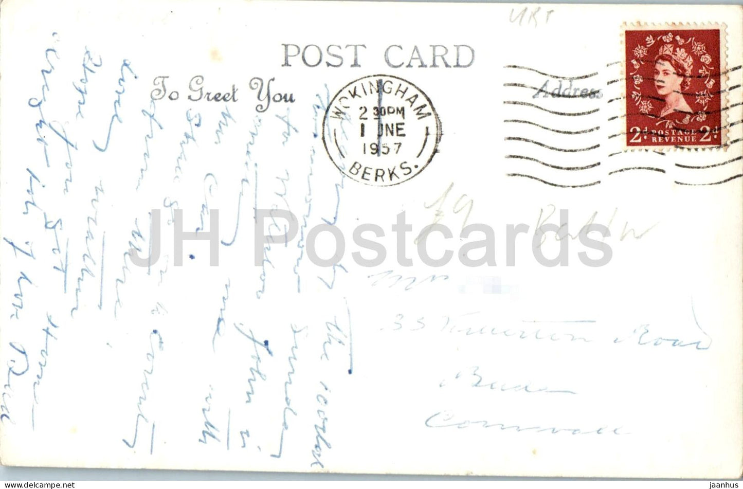Reading Road Winnersh Berkshire - Dorfstraße - alte Postkarte - 1957 - England - Vereinigtes Königreich - gebraucht