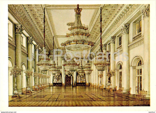 Leningrad - St Petersburg - Winter Palace - Grand Hall - painting by Oukhtomski - 1975 - Russia USSR - unused - JH Postcards
