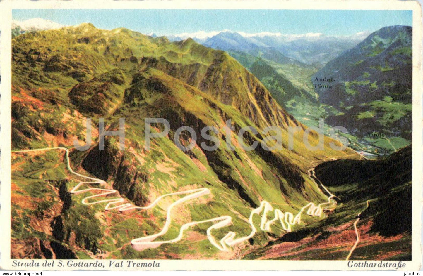 Strada del S. Gottardo - Val Tremola - Gotthardstrasse - color postcard - Switzerland - unused - JH Postcards