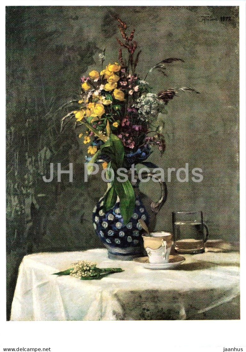 painting by Hans Thoma - Bouquet of Wild Flowers - Feldblumenstrauss - German art - Germany - unused - JH Postcards