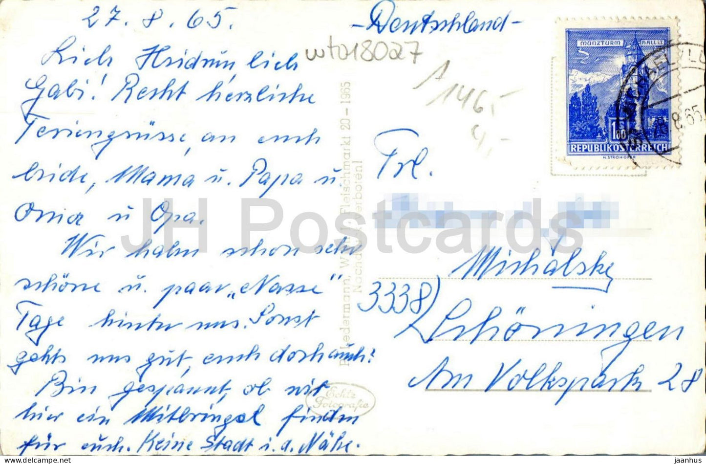 Partie am Aufstieg zum Rotguldensee geg. Hafner 3087 m - Bergpfad - Berge - Alpen - 1965 - Österreich - gebraucht