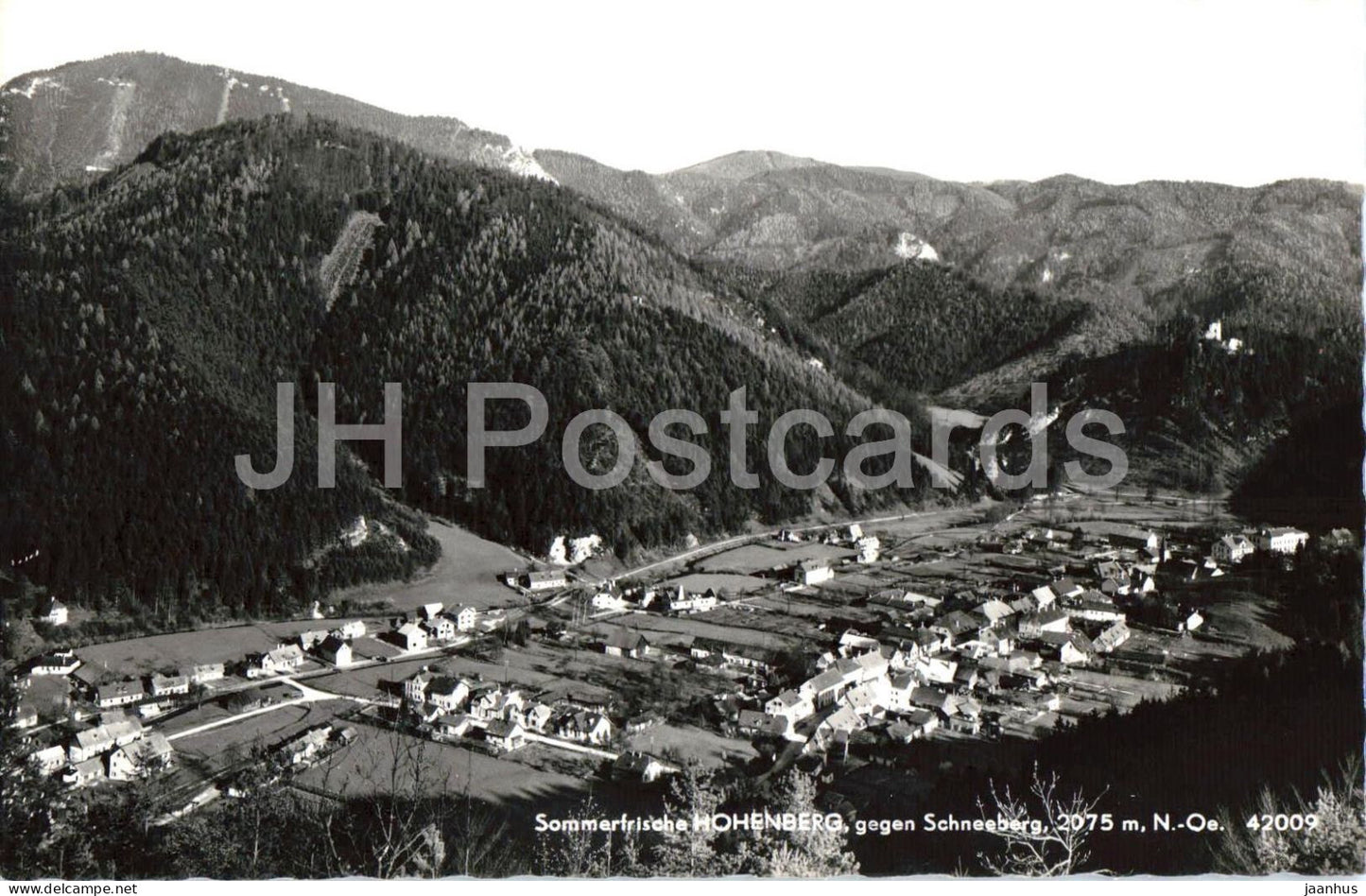 Sommerfrische Hohenberg gegen Schneeberg N.O. - panoramic view - mountain landscape - 42009 - 1960 - Austria - used - JH Postcards