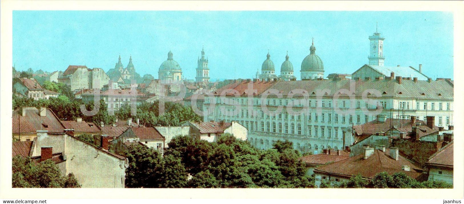 Lviv - view at the city - 1984 - Ukraine USSR - unused - JH Postcards