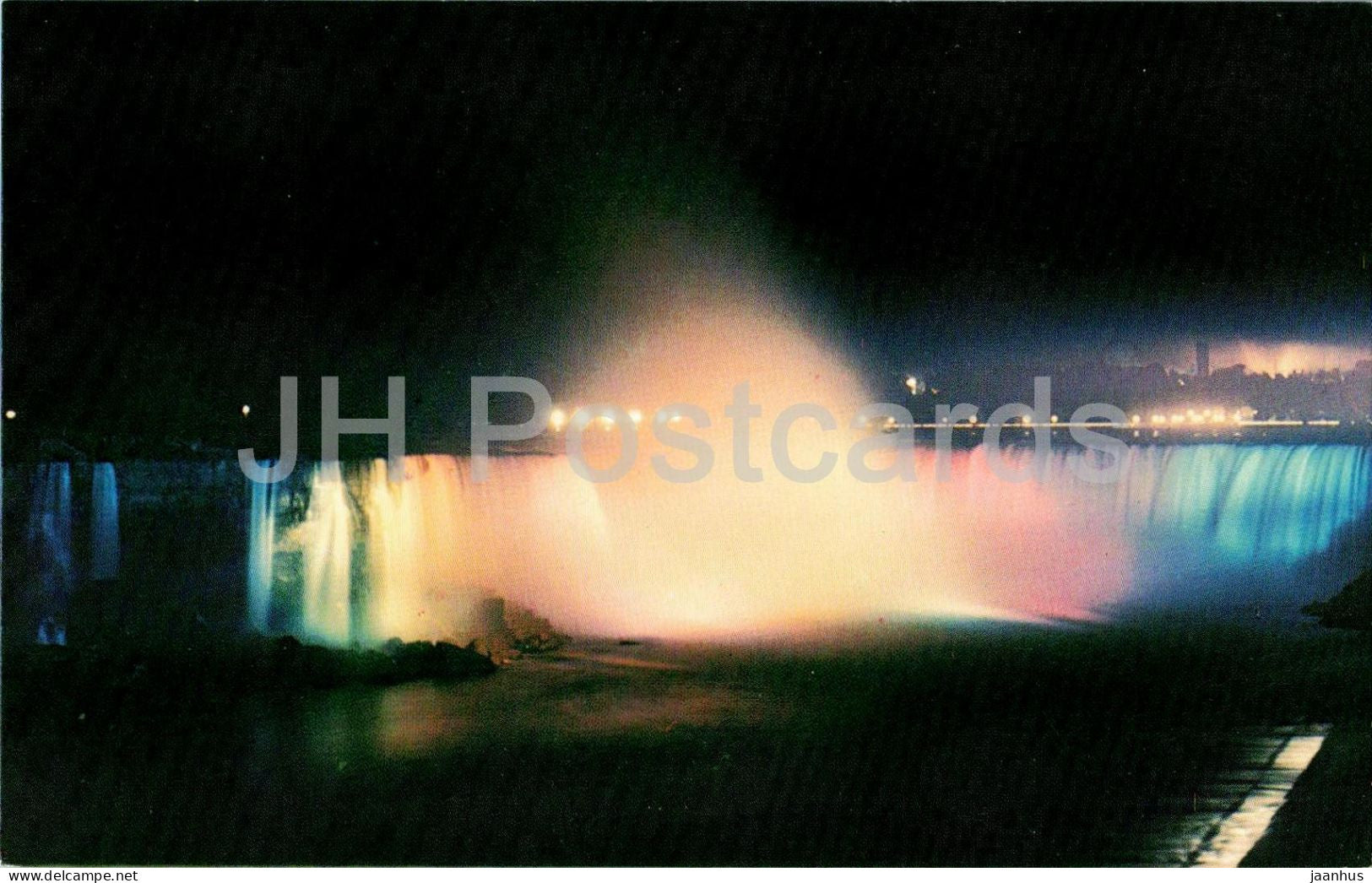 Horseshoe Falls - Illuminated - Niagara Falls - night illumination - Canada - unused - JH Postcards