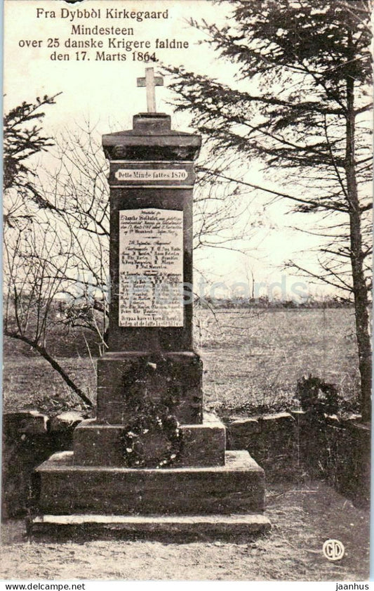 Fra Dybbol Kirkegaard - 17. March 1864 - cemetery - war memorial - 563 - old postcard - Denmark - unused - JH Postcards