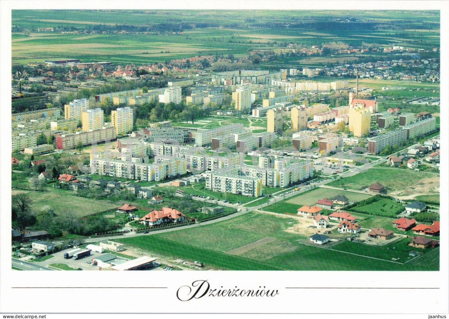 Dzierzoniow - New Town aerial view - Nowe Miasto - Poland - unused - JH Postcards
