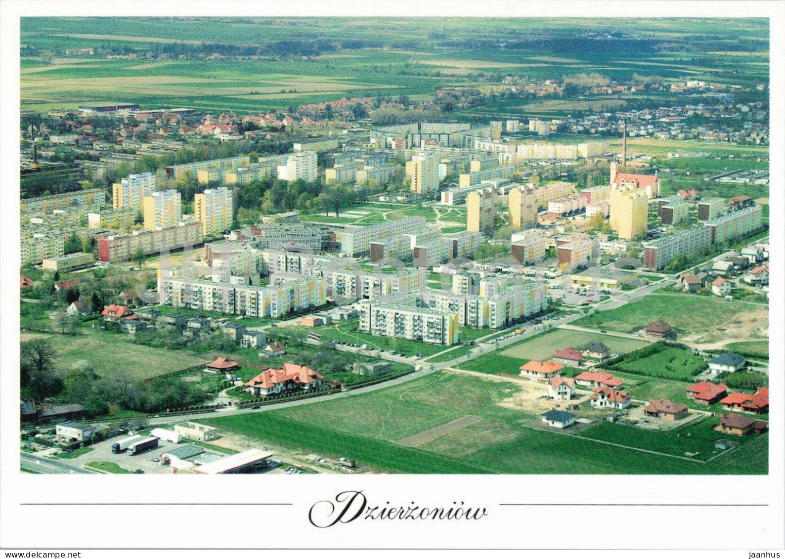 Dzierzoniow - New Town aerial view - Nowe Miasto - Poland - unused - JH Postcards