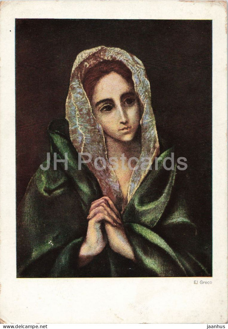 painting by El Greco - Mater Dolorosa - Greek Spanish art - Germany - used - JH Postcards