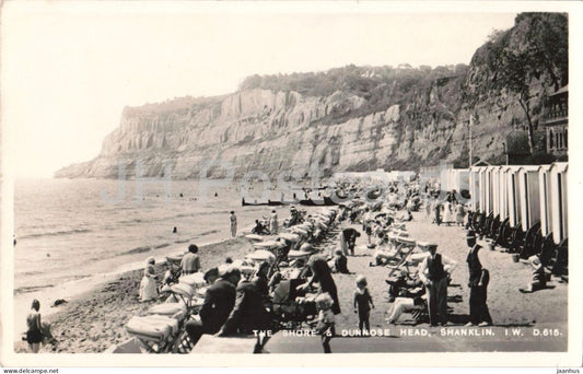 The Shore & Dunnose Head - Shanklin - I.W. - beach - cliff - old postcard - 1957 - England - United Kingdom - used - JH Postcards