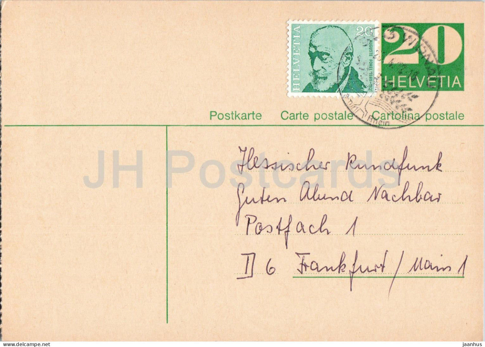 Guten Abend Nachbarn - Hessischer Rundfunk - postal stationery - 148 - 1972 - Switzerland - used - JH Postcards