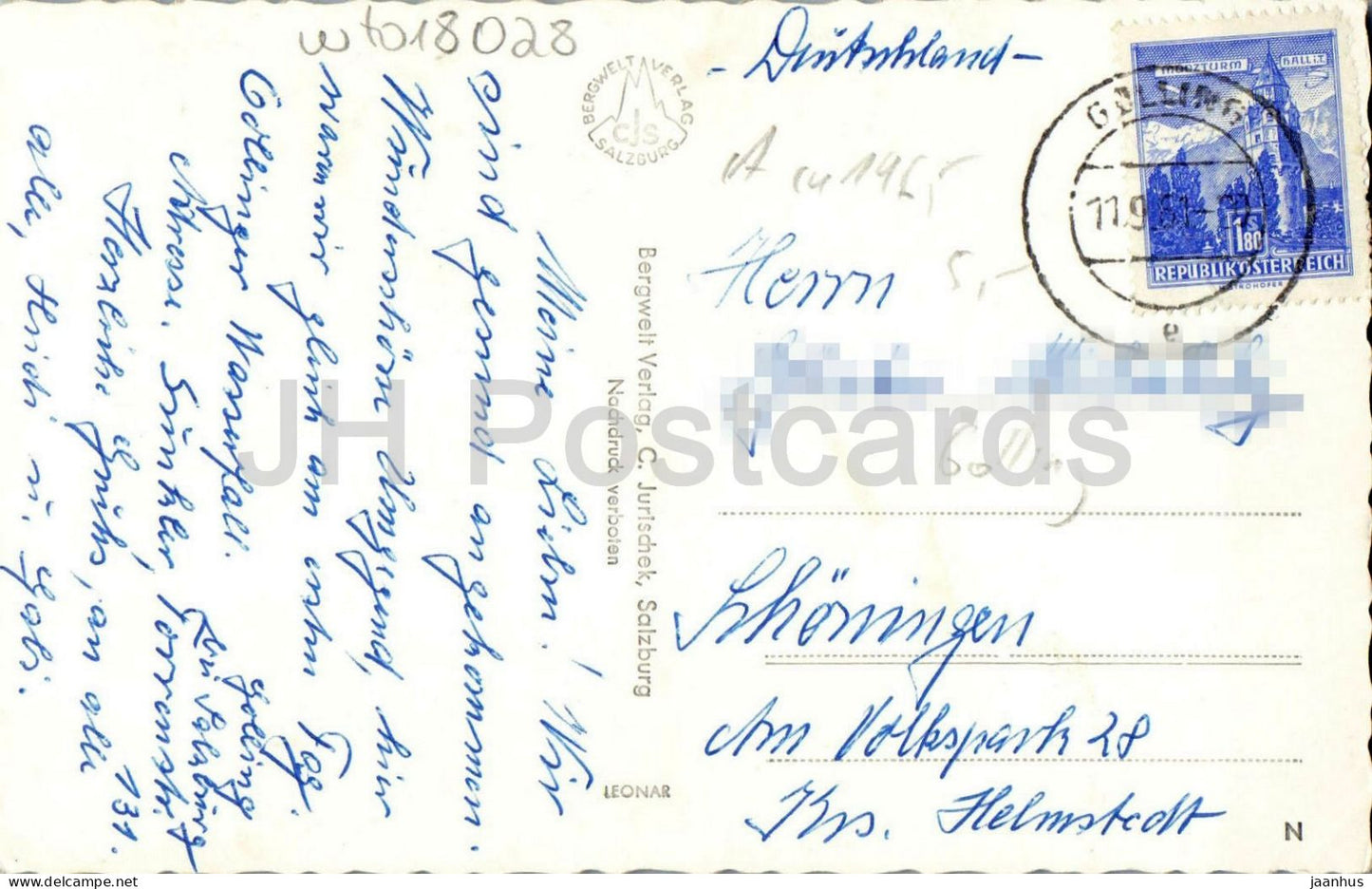 Golling Torrenerhof b. St. Nikolaus g. Goll - Rossfeld - Berge - Alpen - 1961 - Österreich - gebraucht