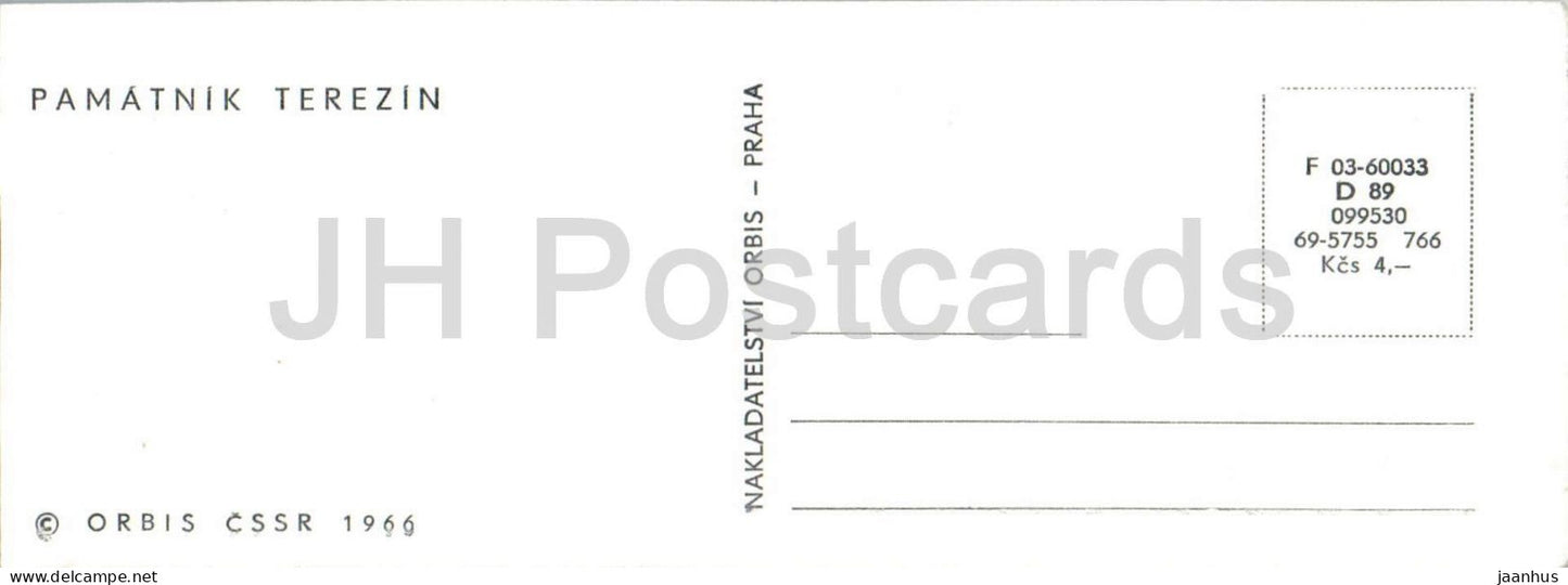 Gedenkstätte Theresienstadt - Friedhof - Gedenkgräber - alte Postkarte - 1966 - Tschechische Republik - Tschechoslowakei - unbenutzt