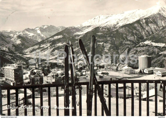 Sauze d’Oulx m. 1509 - Panorama - Ski Resort mountains - Alps - Dolomites - 019513 - old postcard - 1950s - Italy - used - JH Postcards