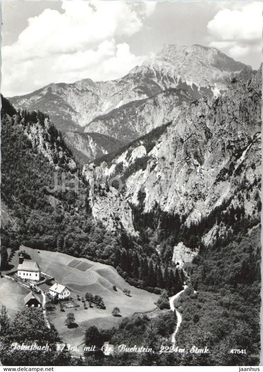 Johnsbach 773 m mit Gr. Buchstein 2224 m - Stmk. - mountain landscape - 47541 - old postcard - Austria - unused - JH Postcards