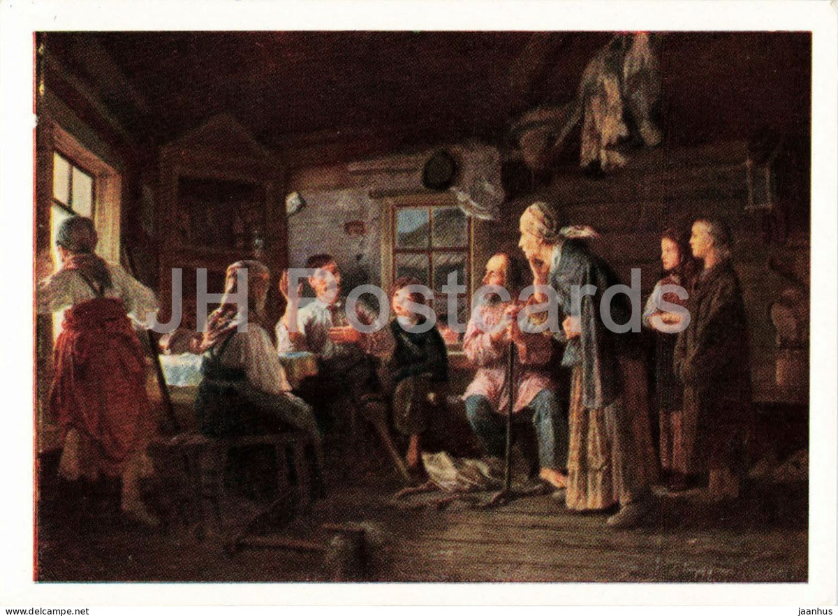 painting by Aleksey Korzukhin - Return from the War - Russian art - 1962 - Russia USSR - unused - JH Postcards