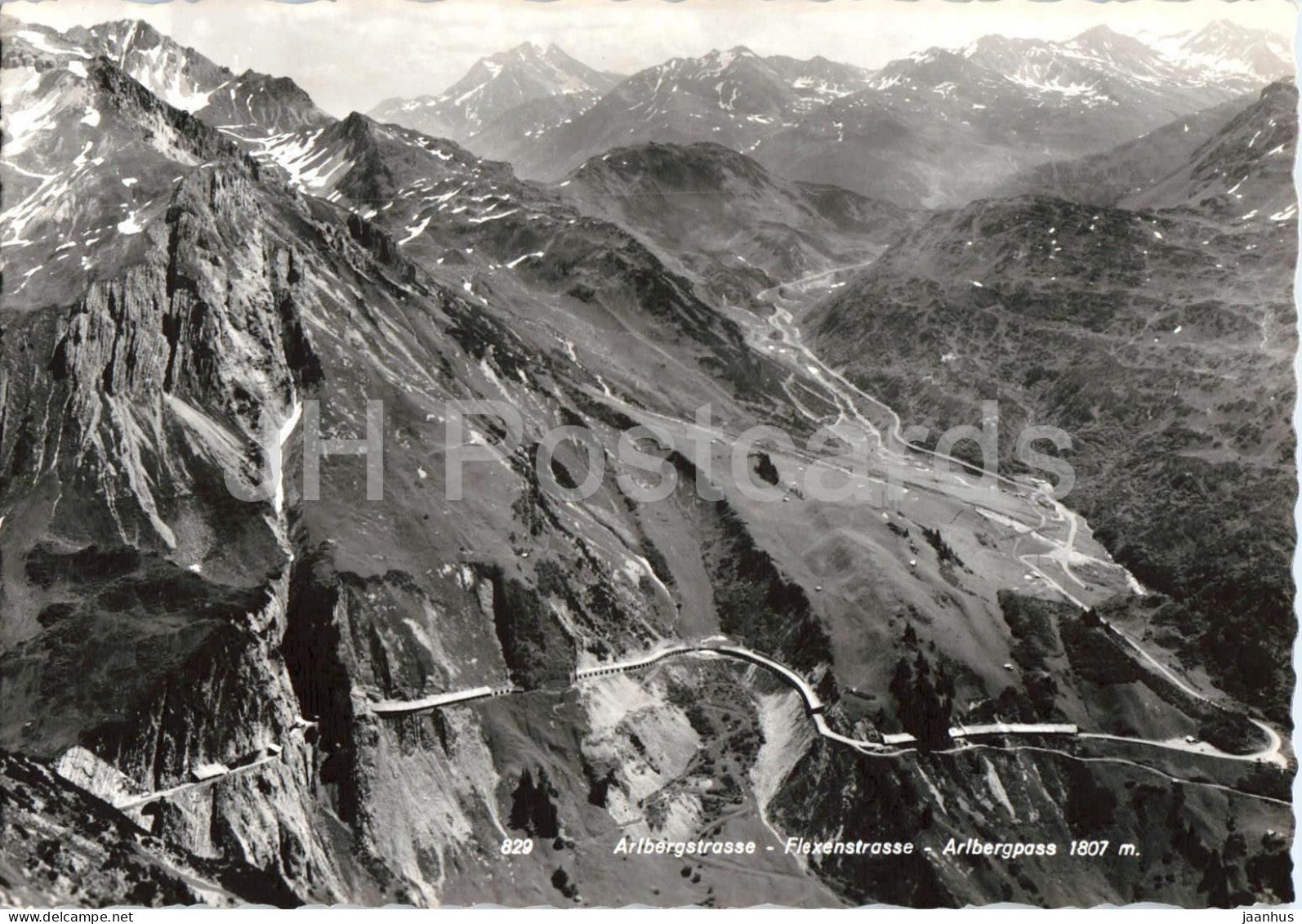 Arlbergstrasse - Flexenstrasse - Arlbergpass 1807 m - mountain road - mountains - 829 - old postcard - Austria - unused - JH Postcards